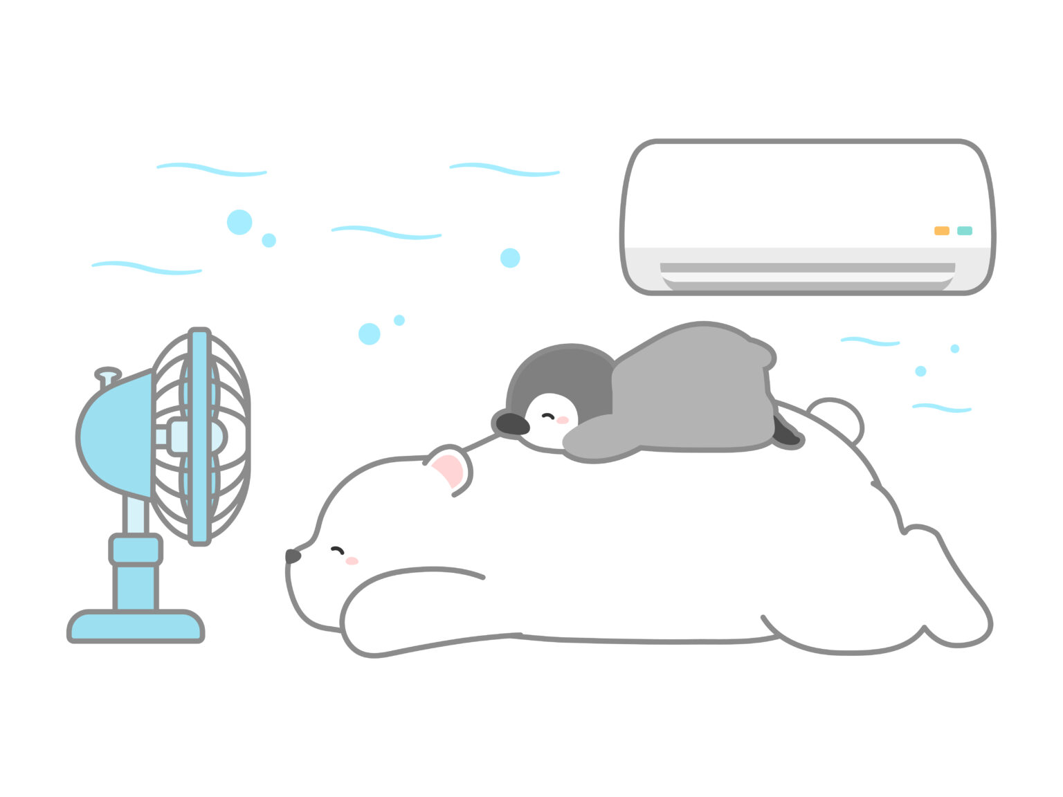 エアコンで涼む