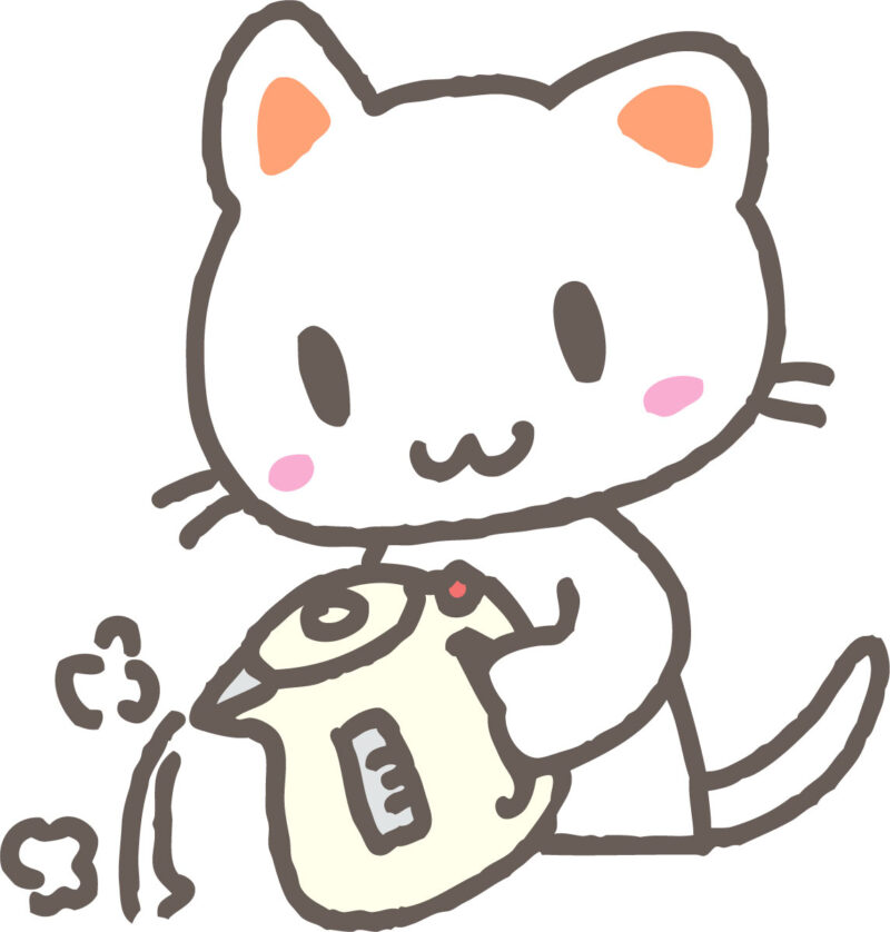 電気ケトルと猫